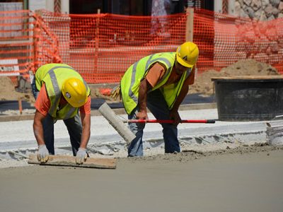 Freshly Poured Concrete Sidewalk