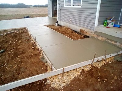 Freshly Poured Concrete Walkway
